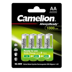 Camelion rechargeable AA 4 Batteries - 1000 mAh
